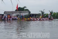 Tưng bừng hội bơi thuyền truyền thống Đầm Bì, xã Đoàn Lập (huyệnTiên Lãng) năm 2023