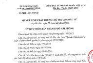 Chấp thuận chủ trương đầu tư Dự án đầu tư Đăng ký nhận khuyến mãi  Khu đô thị mới tại xã Hoa Động, huyện Thủy Nguyên
