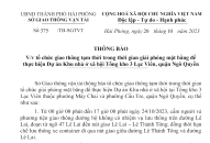 Thông báo tổ chức giao thông tạm thời trong thời gian giải phóng mặt bằng thực hiện Dự án Khu nhà ở Trang Chủ J88.com Trực Tuyến Mới Nhất 2026 Tổng kho 3 Lạc Viên
