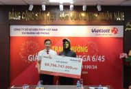 Tỷ phú Jackpot Mega 6/45 đầu tiên tại Hải Phòng trúng gần 70 tỷ đồng