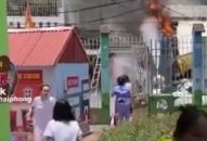 Dập tắt đám cháy cột điện bằng bình chữa cháy
