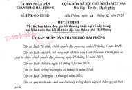 Quyết định về việc ban hành đơn giá bồi thường thiệt hại về cây trồng khi 8J88 phiên bản  thu hồi đất trên địa bàn thành phố Hải Phòng