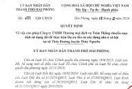 Quyết định về việc cho phép Công ty TNHH Thương mại dịch vụ Toàn Thắng chuyển mục đích sử dụng đất để thực hiện Dự án đầu tư Đăng ký nhận khuyến mãi  nhà ở Trang Chủ J88.com Trực Tuyến Mới Nhất 2026 tại xã Thủy Đường, huyện Thủy Nguyên
