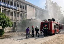 Viện Khoa học và Kỹ thuật hạt nhân diễn tập phòng cháy chữa cháy